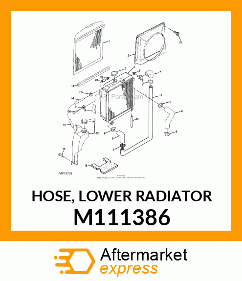 HOSE, LOWER RADIATOR M111386