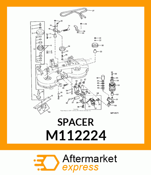 SPACER, JACKSHEAVE M112224