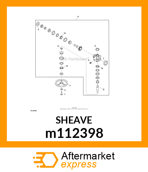SHEAVE, GEARBOX (M112398 PAINTED) m112398