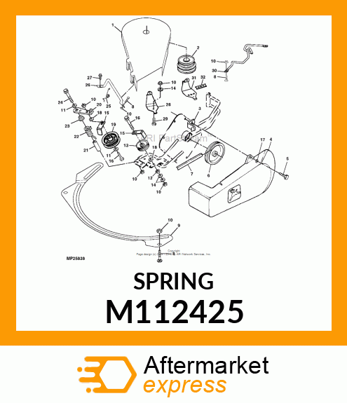SPRING, DECK SHIELD (POWER FLOW) M112425
