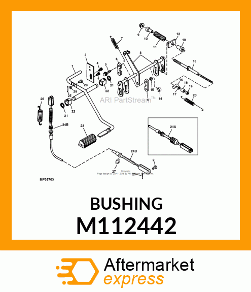 BUSHING, TRACTION ASSIST PULLEY M112442