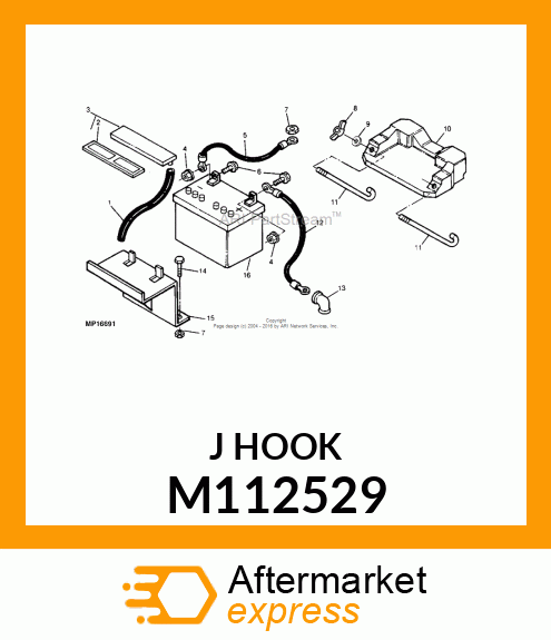 ROD, BATTERY HOLDDOWN M112529