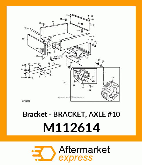 Bracket - BRACKET, AXLE #10 M112614