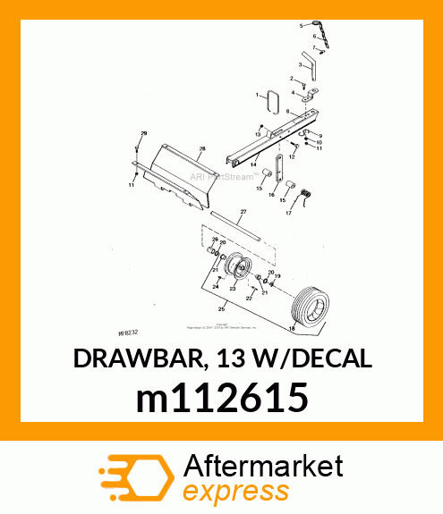 DRAWBAR, 13 W/DECAL m112615