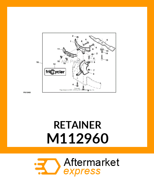 RETAINER, RETAINER, DEFLECTOR M112960