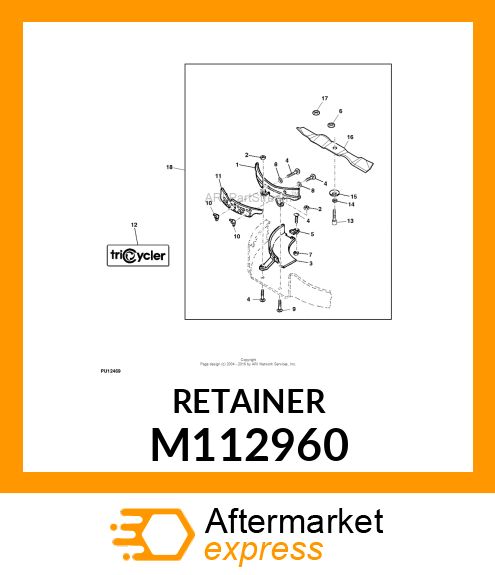 RETAINER, RETAINER, DEFLECTOR M112960