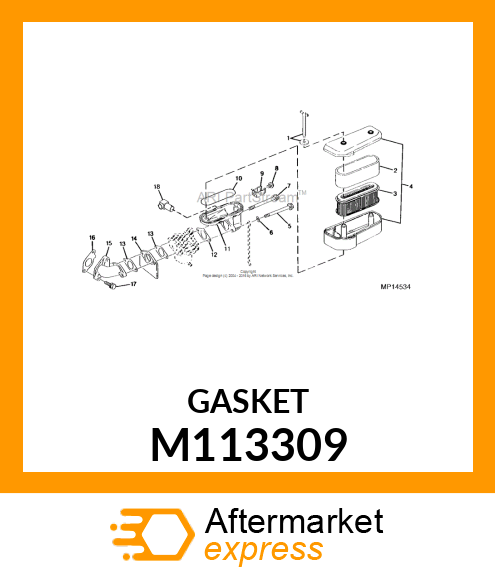 Gasket - GASKET, INTAKE PIPE M113309