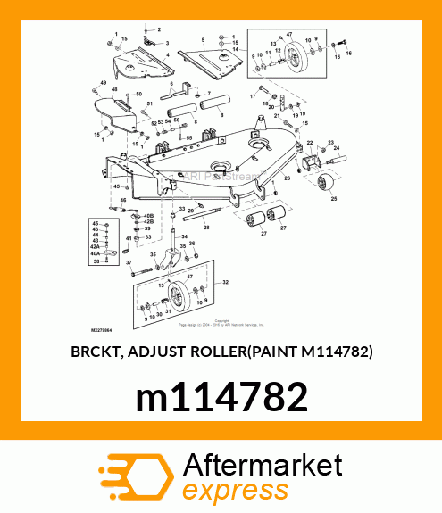 BRCKT, ADJUST ROLLER(PAINT M114782) m114782