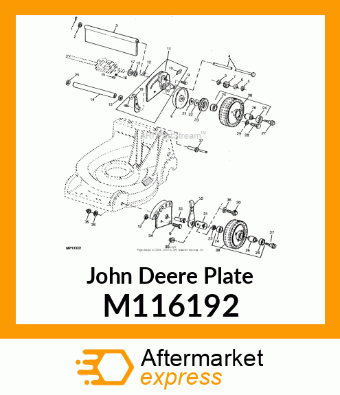 PLATE, RH FRONT HEIGHT ADJUSTING M116192