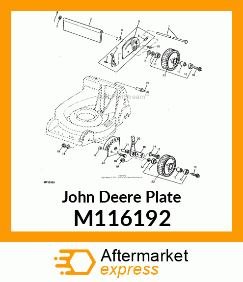 PLATE, RH FRONT HEIGHT ADJUSTING M116192