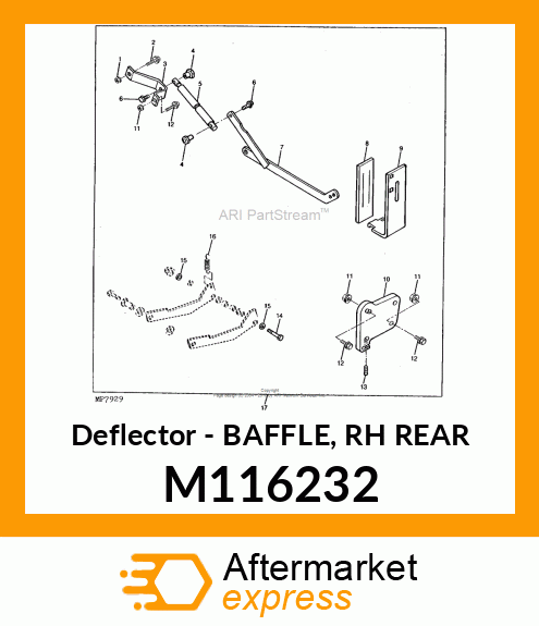 Deflector - BAFFLE, RH REAR M116232