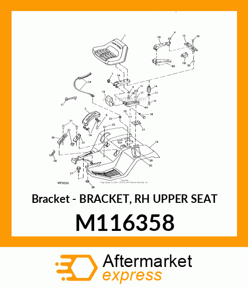 Bracket - BRACKET, RH UPPER SEAT M116358