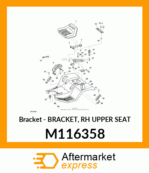 Bracket - BRACKET, RH UPPER SEAT M116358