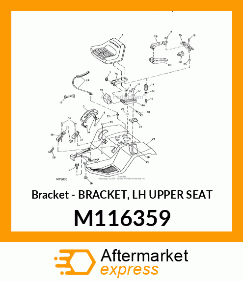 Bracket - BRACKET, LH UPPER SEAT M116359