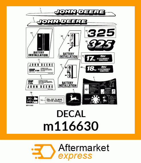 LABEL, RH HOOD TRIMSTRIP M116630