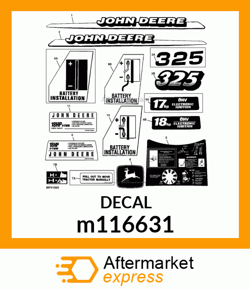 LABEL, LH HOOD TRIMSTRIP m116631