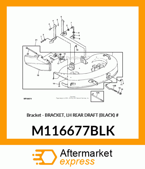 Bracket - BRACKET, LH REAR DRAFT (BLACK) # M116677BLK