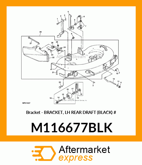 Bracket - BRACKET, LH REAR DRAFT (BLACK) # M116677BLK