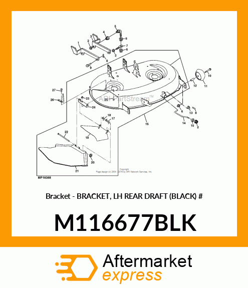 Bracket - BRACKET, LH REAR DRAFT (BLACK) # M116677BLK