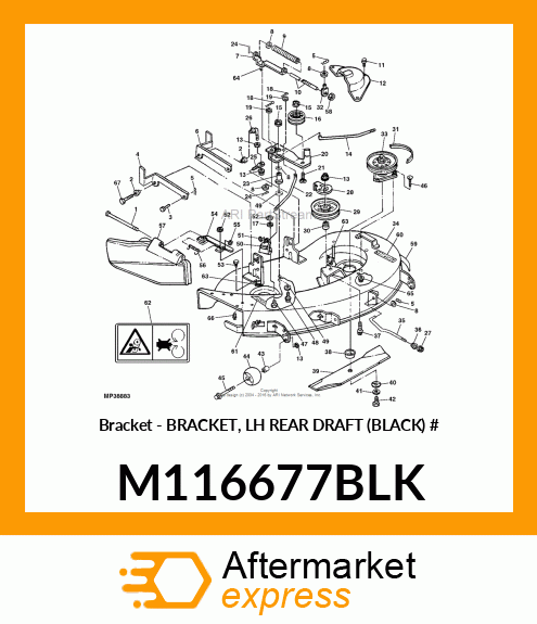 Bracket - BRACKET, LH REAR DRAFT (BLACK) # M116677BLK