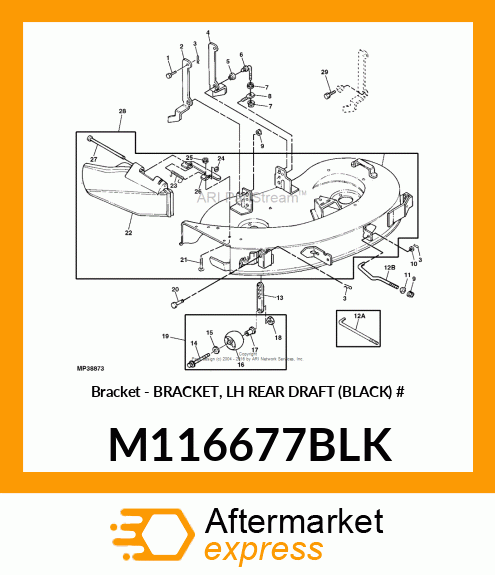 Bracket - BRACKET, LH REAR DRAFT (BLACK) # M116677BLK