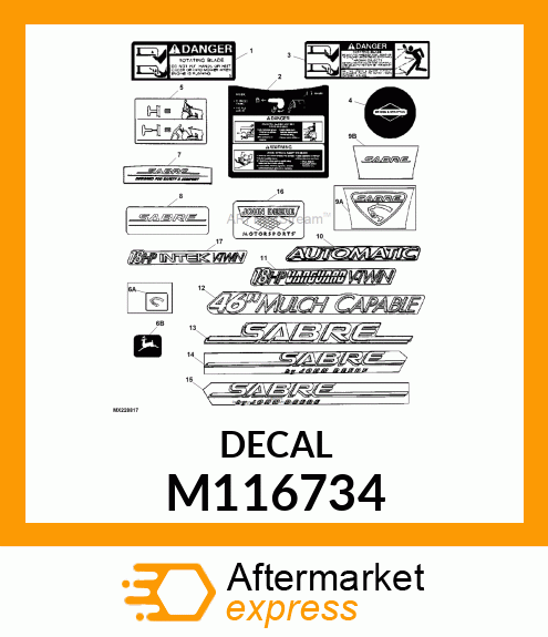 Label Rh Hood Trimstrip M116734