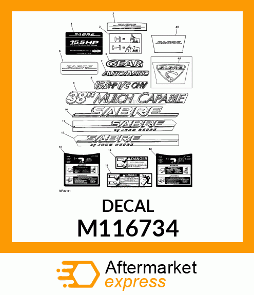 Label Rh Hood Trimstrip M116734