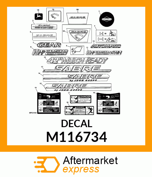 Label Rh Hood Trimstrip M116734