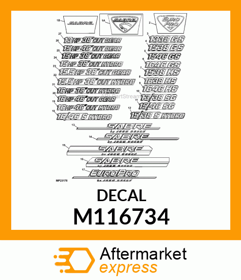 Label Rh Hood Trimstrip M116734