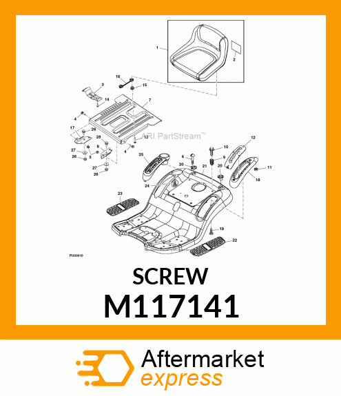 SCREW, SLFTPG, METRIC THD, HEX WSHR M117141