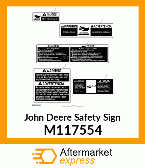 SAFETY SIGN, LABEL WARNING HOT SUR M117554