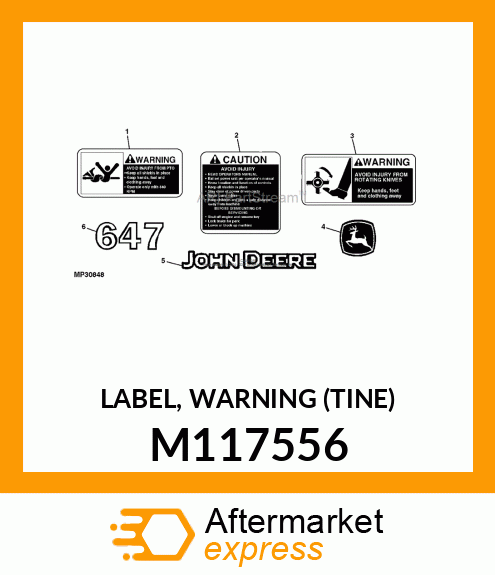 LABEL, WARNING (TINE) M117556