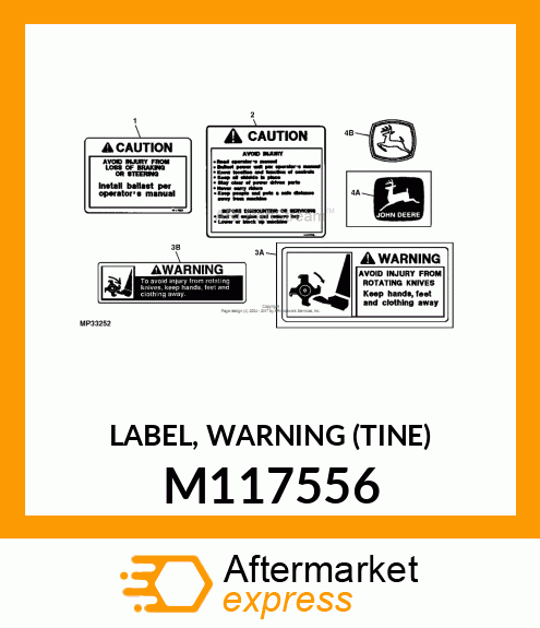 LABEL, WARNING (TINE) M117556