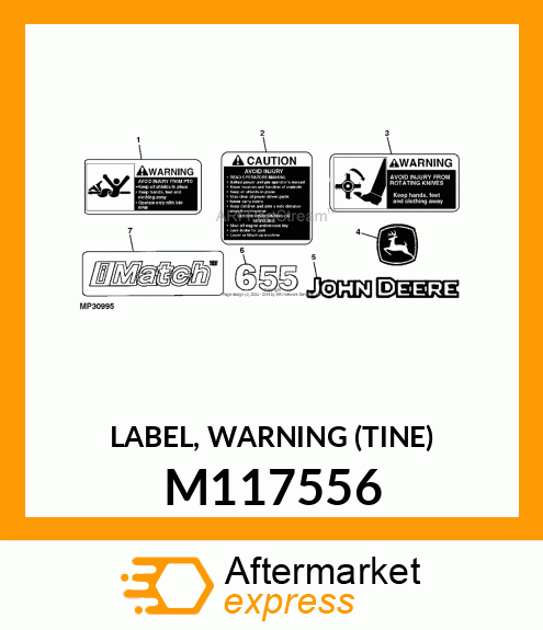 LABEL, WARNING (TINE) M117556