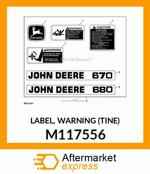 LABEL, WARNING (TINE) M117556