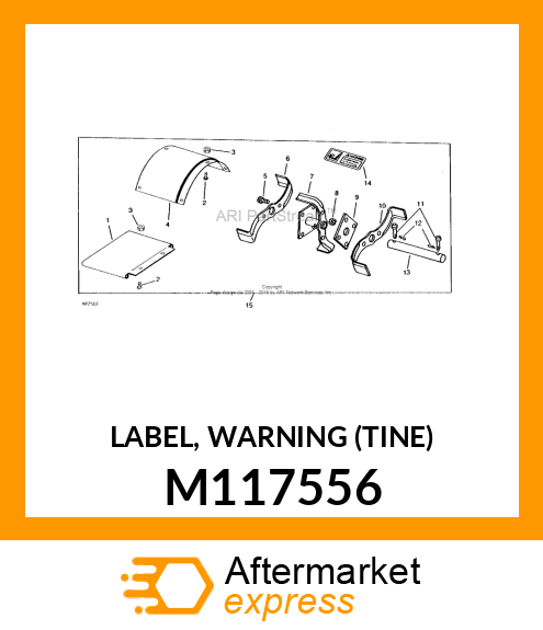 LABEL, WARNING (TINE) M117556