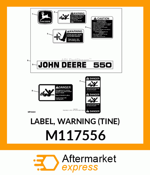 LABEL, WARNING (TINE) M117556