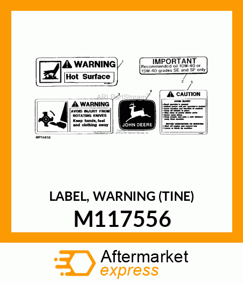 LABEL, WARNING (TINE) M117556