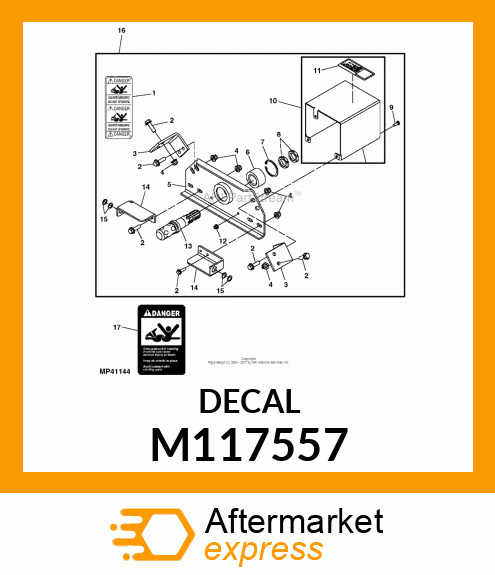 LABEL, WARNING (PTO) M117557