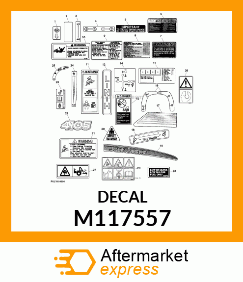 LABEL, WARNING (PTO) M117557