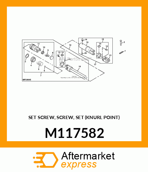 SET SCREW, SCREW, SET (KNURL POINT) M117582