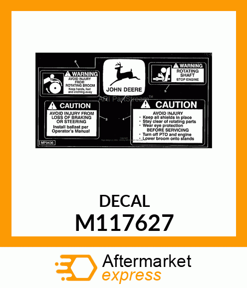 LABEL, CAUTION M117627