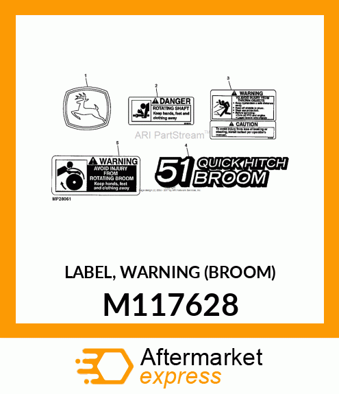 LABEL, WARNING (BROOM) M117628