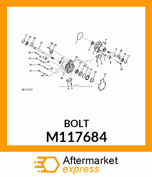 Bolt Flanged M10 X 127 M117684