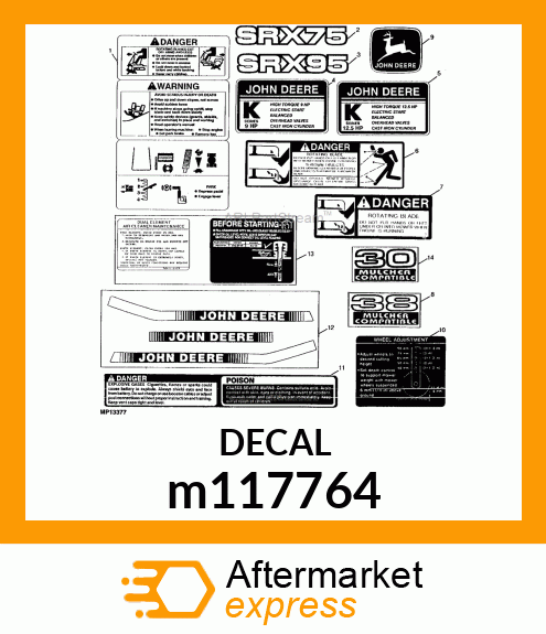 LABEL, DANGER/WARNING (TUNNEL)SX m117764