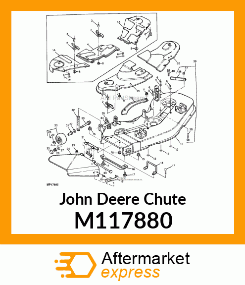 CHUTE, DISCHARGE (PLASTIC) M117880