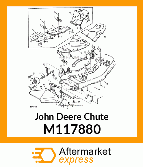 CHUTE, DISCHARGE (PLASTIC) M117880