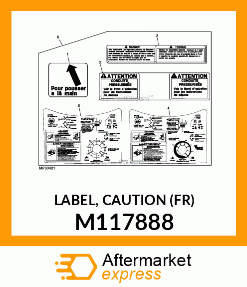 LABEL, CAUTION (FR) M117888