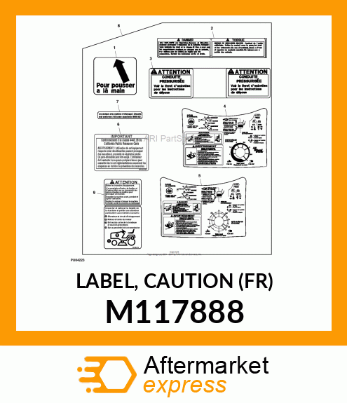 LABEL, CAUTION (FR) M117888