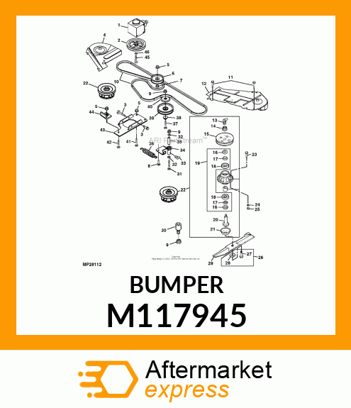 BUMPER, STOP, RUBBER IDLER M117945